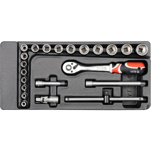 Set tubulare+clichet 3/8″, pentru dulapul yt-55300, YT-5542