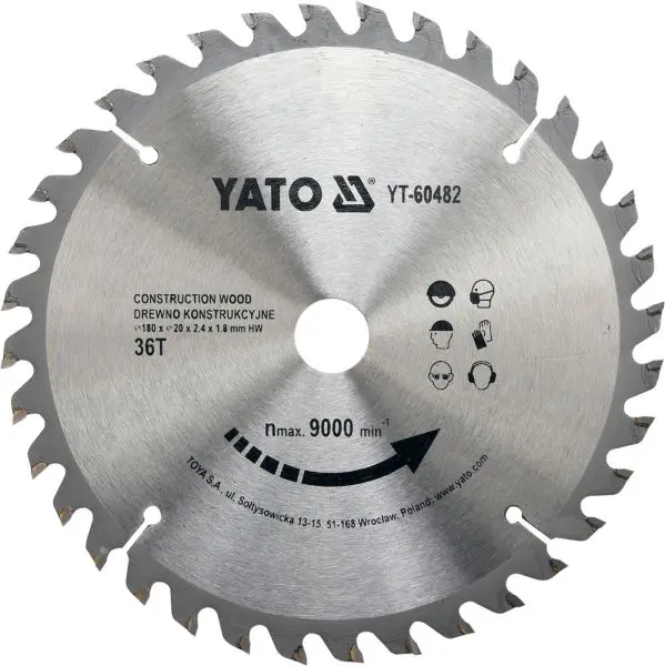 DISC CIRCULAR LEMN,180X20X2.4MM,36 DINTI YT-60482