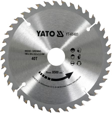 Disc circular lemn 190x30x3.2mm, 40 dint YT-60489