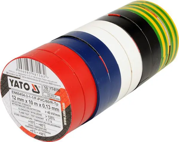 SET 10BUC.BANDA IZOLATOARE PVC19MM x12M YT-8156