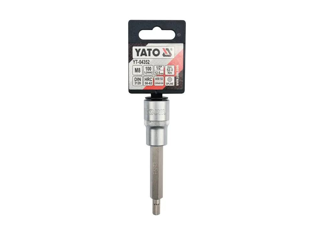 Bit spline cu adaptor M8 1/2" 100mm Yato YT-04352 - imagine 3